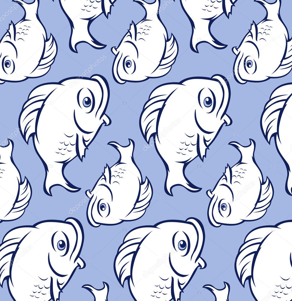 Fat blue fish pattern