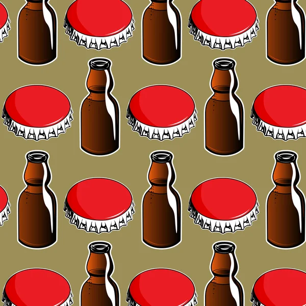 Steel red cover and glass bottle background — Wektor stockowy