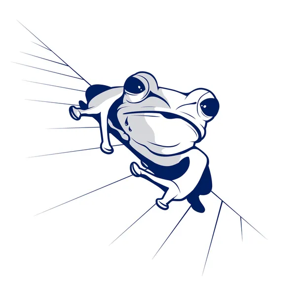 재미 있는 개구리의 만화 스타일 — 스톡 벡터