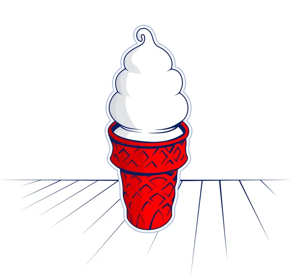 Cône crème glacée vanille douce — Image vectorielle