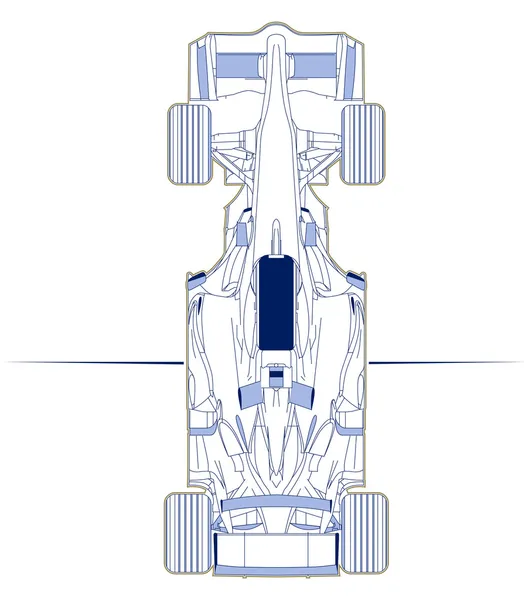 F1 car scheme top view — Stock Vector