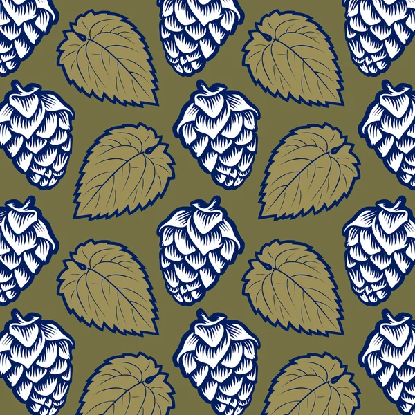 Modèle de feuilles de houblon — Image vectorielle