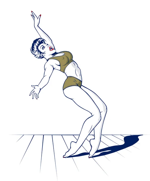 Underkläder sexig kvinna dans — Stock vektor