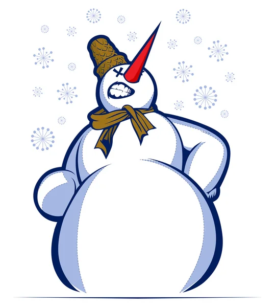Cartoon sneeuwpop glimlach — Stockvector
