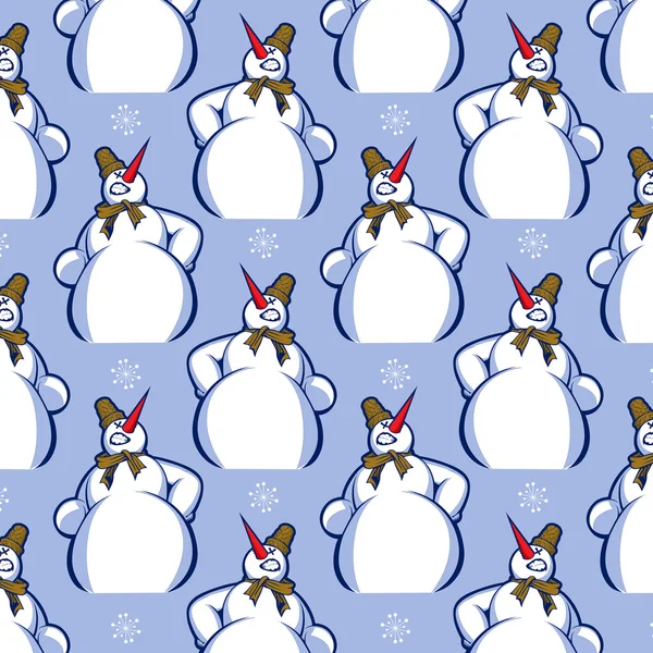 Snowman pattern background — Stock Vector