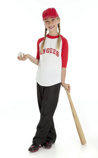 Hübsches kleines Baseball-Mädchen — Stockfoto
