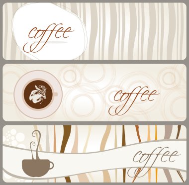 Set of coffee themed banners clipart