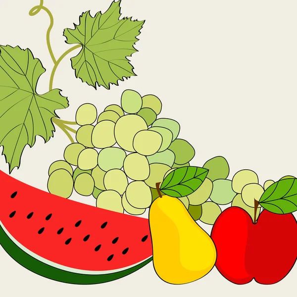 Lindas frutas de otoño — Vector de stock