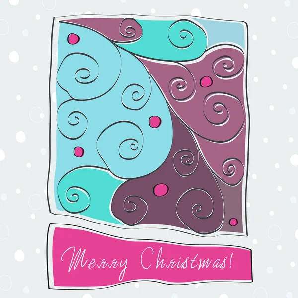 かわいい花クリスマスのグリーティング カード — ストックベクタ
