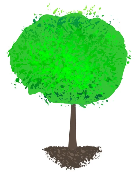 Silhouette albero Grunge — Vettoriale Stock