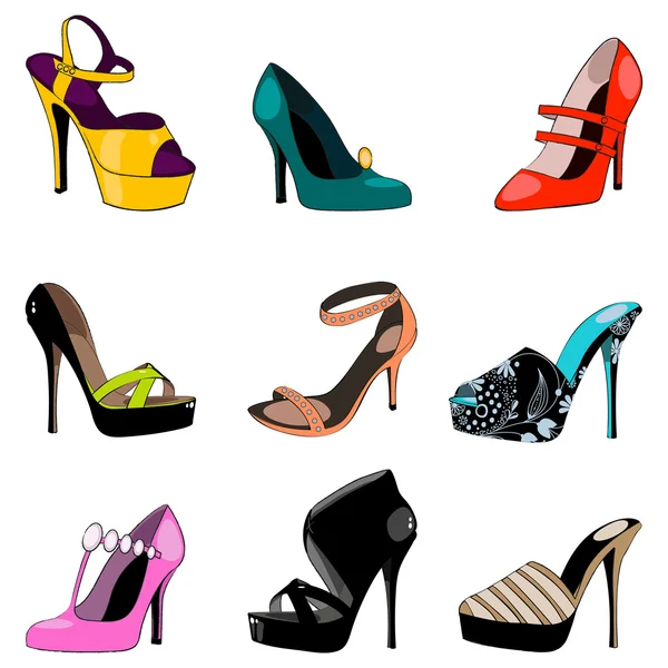 Set van elegante schoenen — Stockvector