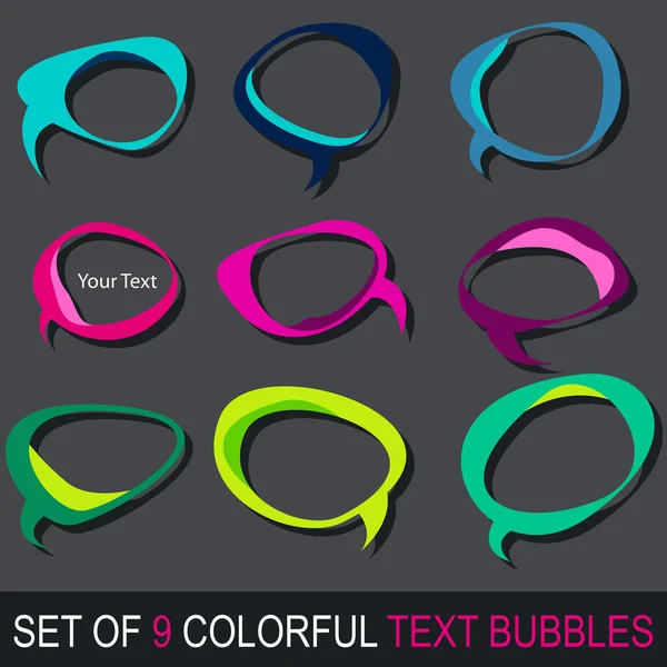 Conjunto de coloridas burbujas de texto de cómic — Archivo Imágenes Vectoriales