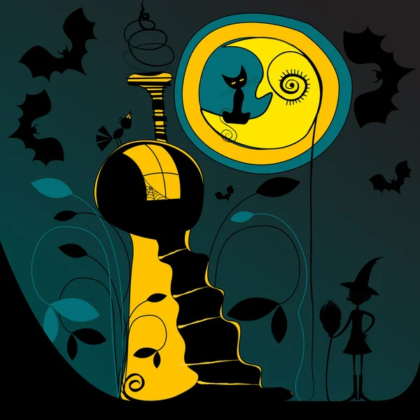 Niedliche Halloween-Illustration — Stockvektor