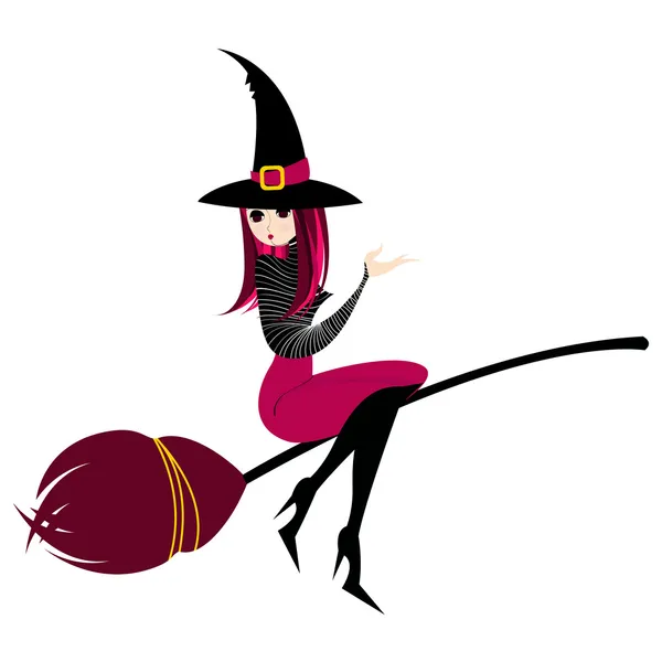 Linda bruja de Halloween — Vector de stock