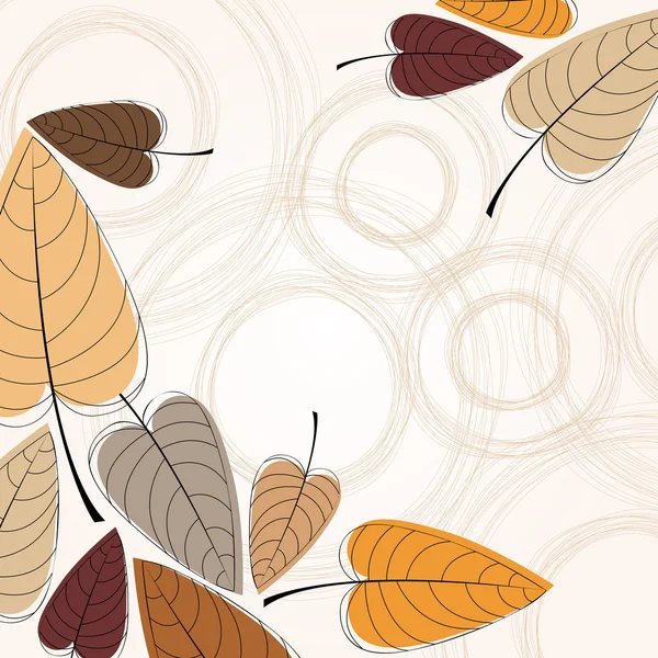 エレガントな秋の葉の図 — ストックベクタ