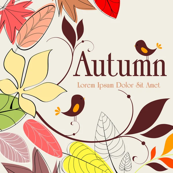 Cute autumn illustration — Stock Vector