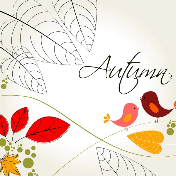 Aranyos őszi illusztráció — Stock Vector