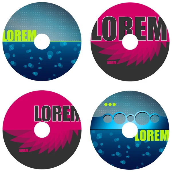 Ensemble d'étiquettes de CD — Image vectorielle