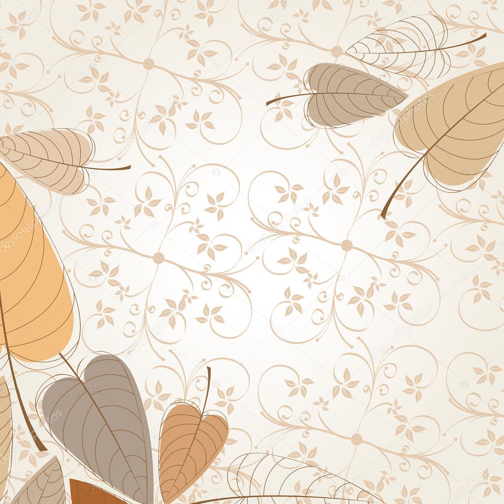 Elegant autumn leaves illustration