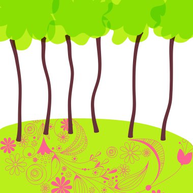 Beautiful summer forrest clipart