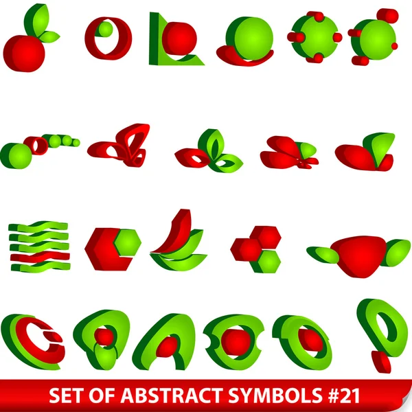 Set of red abstract symbols — Stock Vector