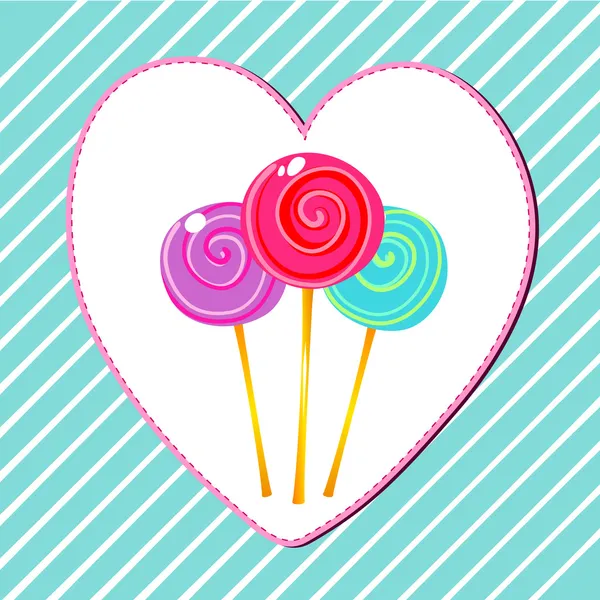Lollipops retrô bonito — Vetor de Stock