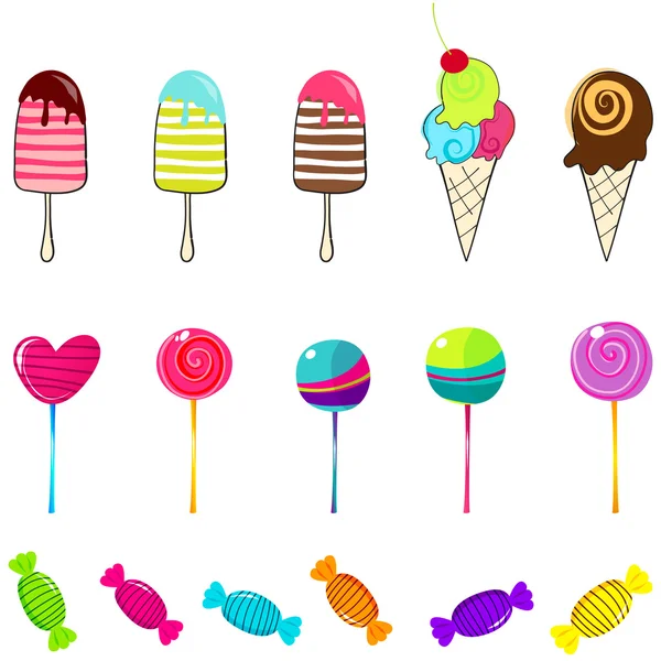 Mignon fond de bonbons rétro — Image vectorielle