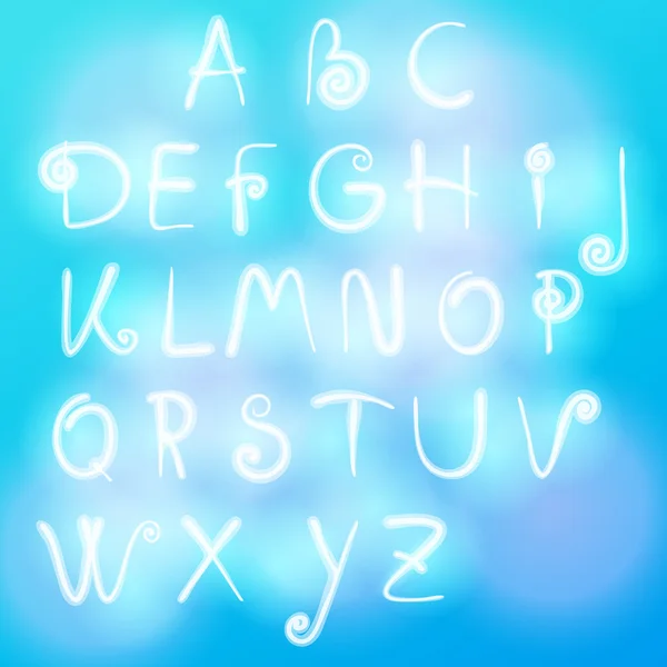 Alphabet composé de nuages — Image vectorielle
