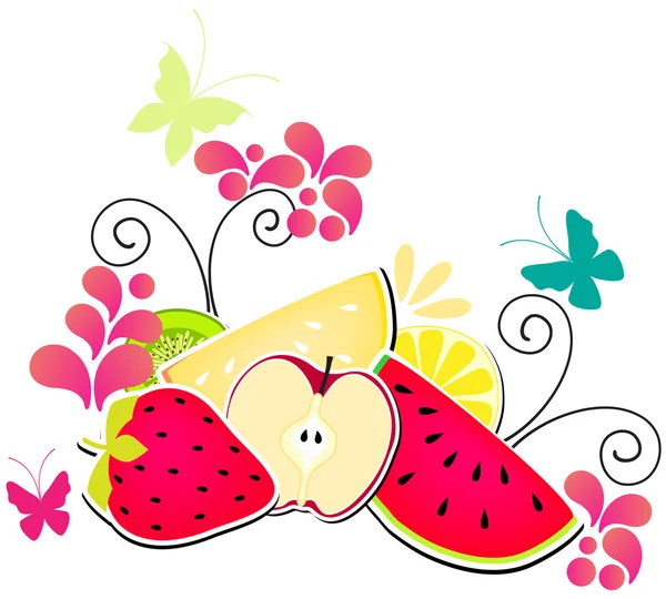 Καλοκαιρινά φρούτα — Διανυσματικό Αρχείο