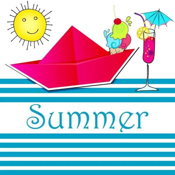 Cute summer illustration — Stock Vector