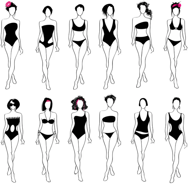 Elegante bikini de mujer — Archivo Imágenes Vectoriales
