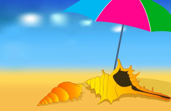귀여운 여름 해변 — 스톡 벡터