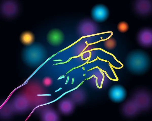 Hand silhouet gemaakt van licht Rechtenvrije Stockillustraties