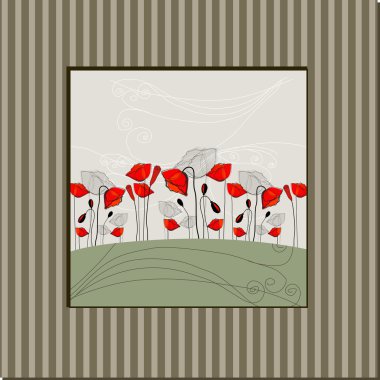 Beautiful poppies background illustration clipart