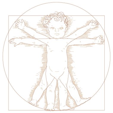 Vitruvian child clipart