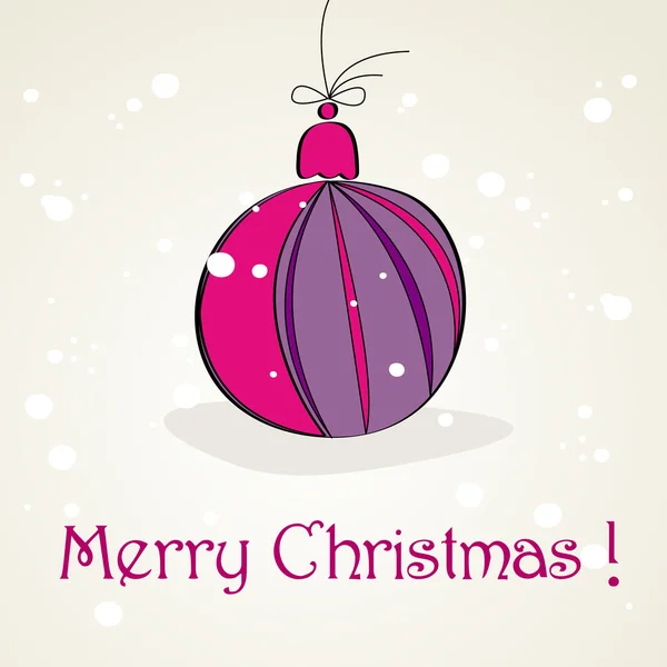 Hermoso fondo de Navidad con globo púrpura — Vector de stock