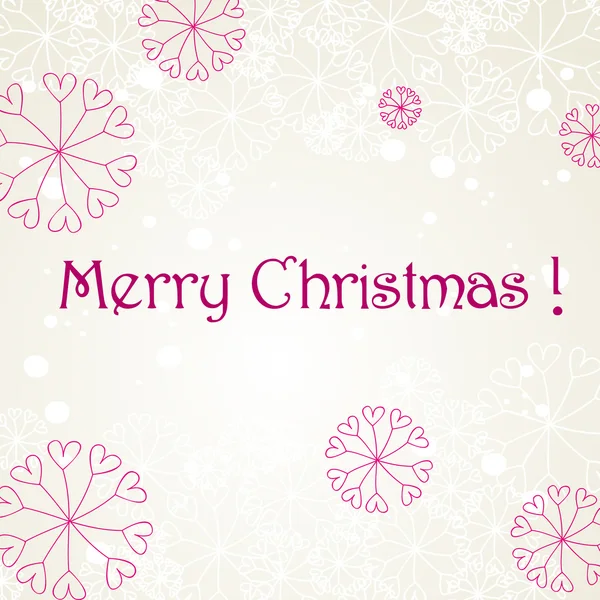美丽圣诞背景与可爱的雪花 — 图库矢量图片