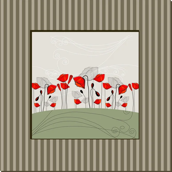 Beautiful poppies background illustration — Stock Vector