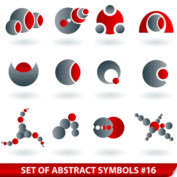 Набор красных абстрактных символов — стоковый вектор