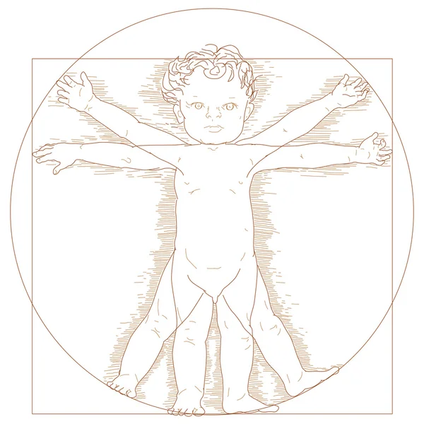 Vitruvian dítě — Stockový vektor