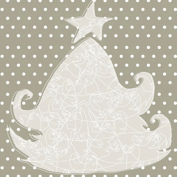 Bonito árvore de natal cartão de saudação — Vetor de Stock