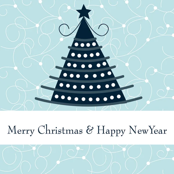 Tarjeta de felicitación lindo árbol de Navidad — Archivo Imágenes Vectoriales