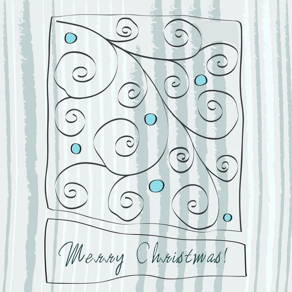かわいい花クリスマスのグリーティング カード — ストックベクタ