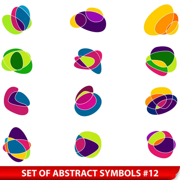 Set of colored abstract symbols — Stock Vector