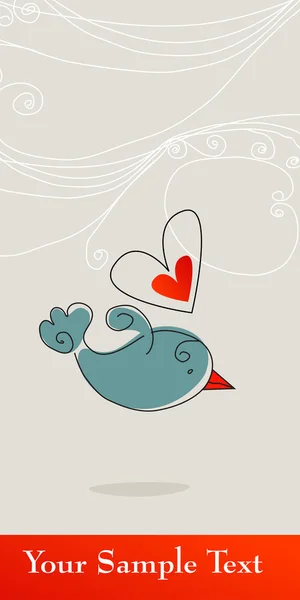 Mignon oiseau amoureux — Image vectorielle
