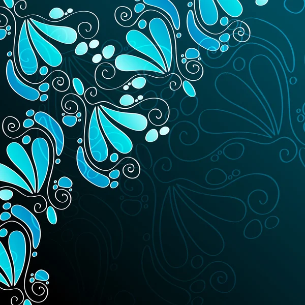 Bonita ilustración de flores azules — Vector de stock