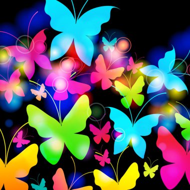 Beautiful floral romantic background with butterflies clipart