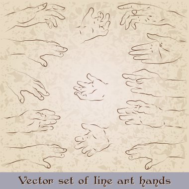 Retro style hand illustrations clipart