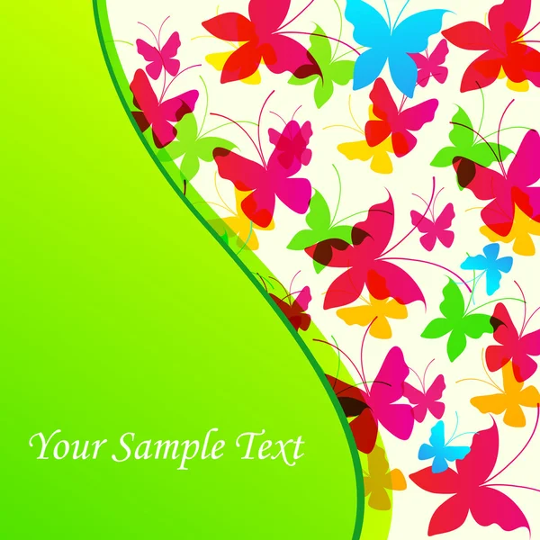 Beau fond romantique floral avec papillon — Image vectorielle