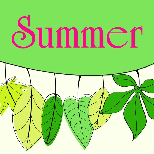 Cute doodle summer background illustration — Stock Vector